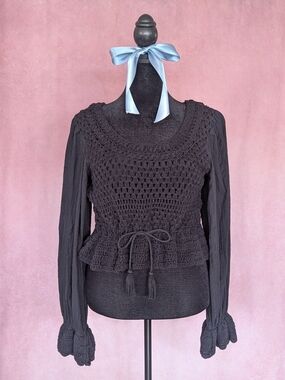 Free People Crochet Open Back Top | Size L